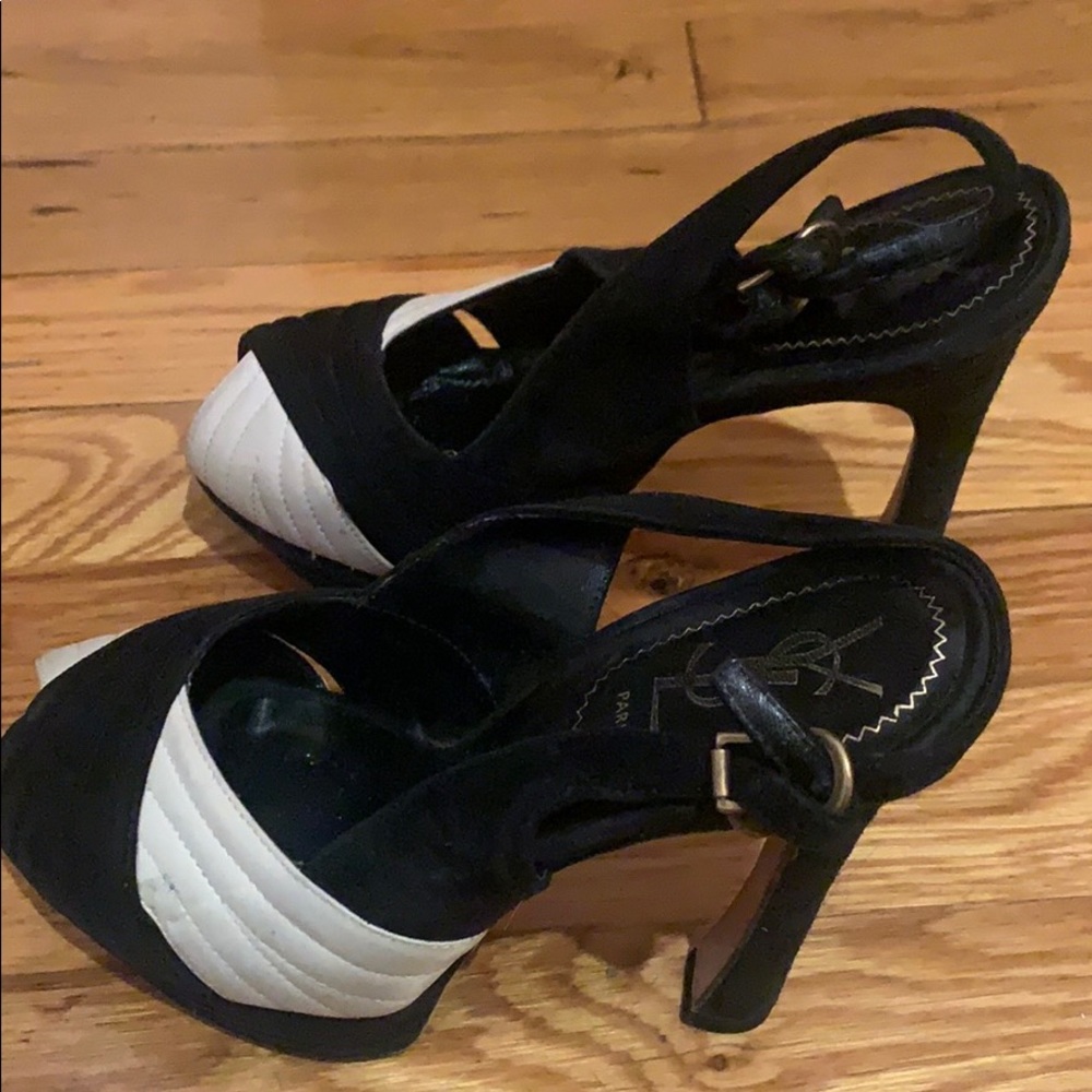 YSL 37 1/2 platform sandal pumps